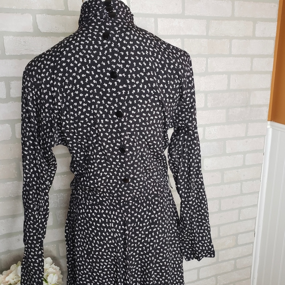 Vintage Michelle Stuart Black Floral Dress - Picture 5 of 7